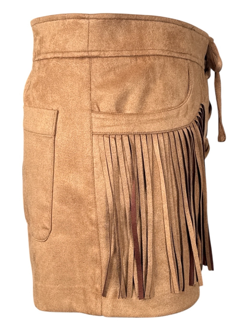 STEVE MADDEN Cheyenne Fringe Detail Faux Suede Shorts - Picture 9 of 15